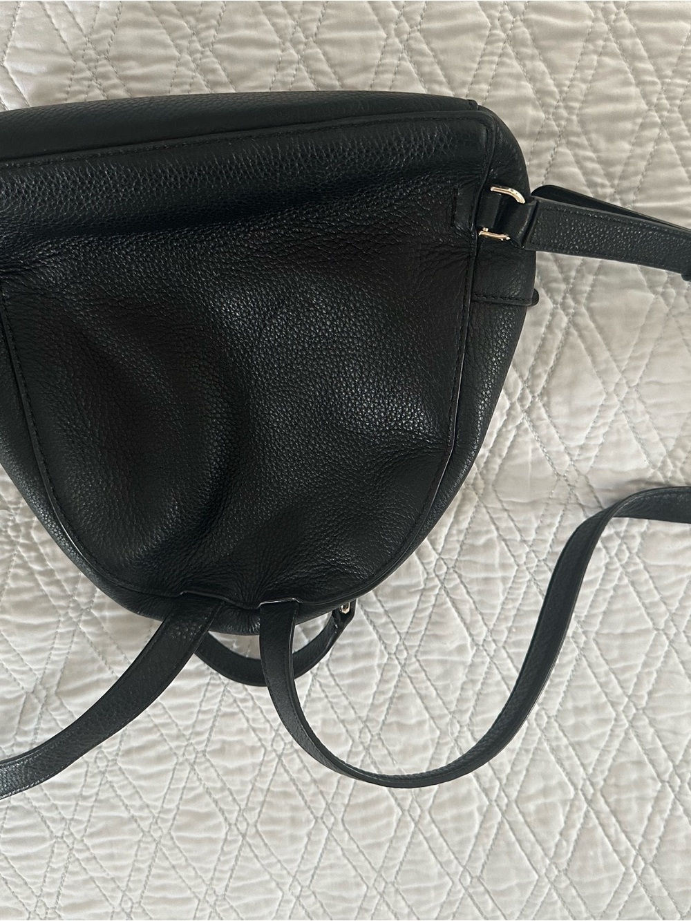 kate spade Black Pebbled Leather Mini Backpack with Front Pocket - Picture 2 of 6